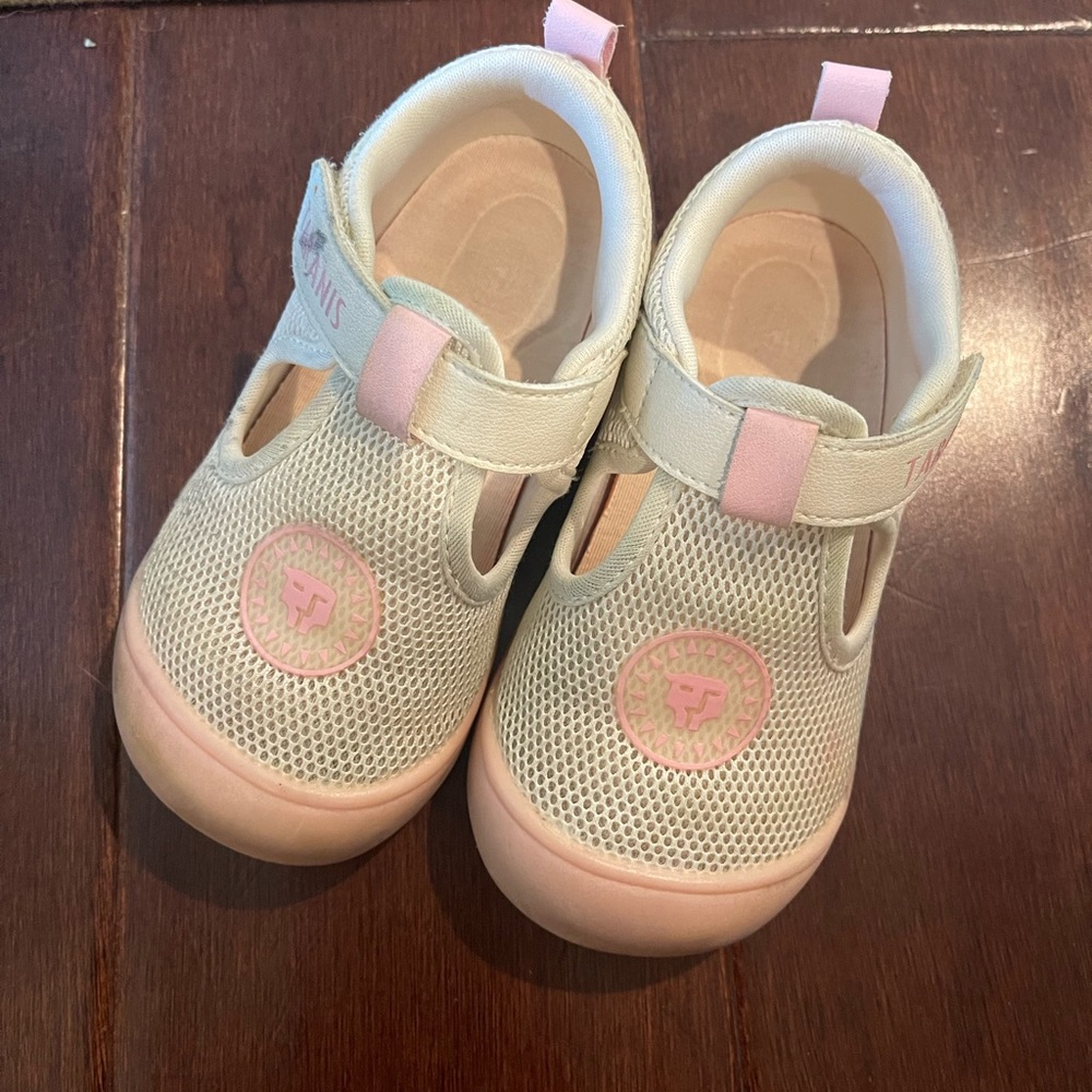 Kids Mesh Shoes in Cream & Pink